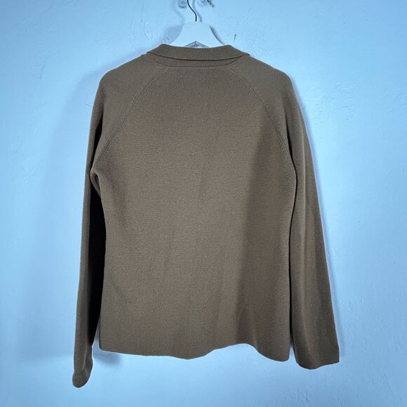 Carlisle Womens Double-Breasted Knit Cardigan Sweater Medium Merino Wool Brown - Picture 2 of 8